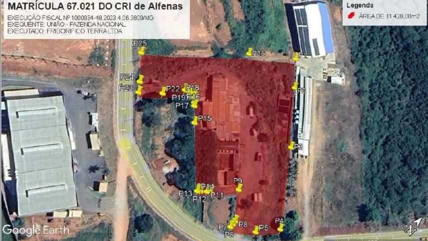 Imóvel Situado na Av. Perimetral Oeste, no 1.650, Distrito Industrial, Alfenas-MG.