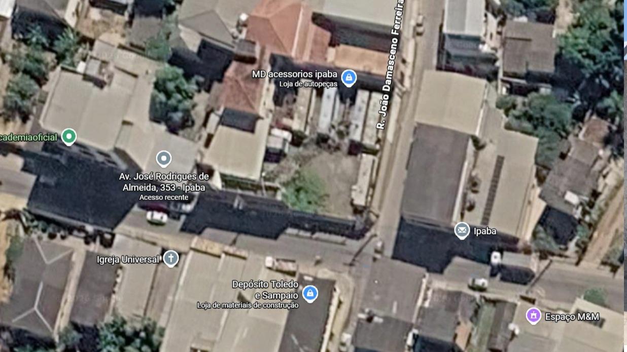Conjunto de cinco lotes contíguos, nº 03 a 07, com área total de 1.444,50 m²